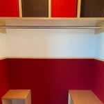 Textile Wandbespannung aus Lodenstoff
