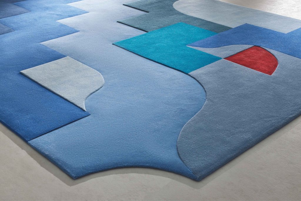 Individuell gefertigter Teppich nach Maß in besonderer Form und Farbgestaltung