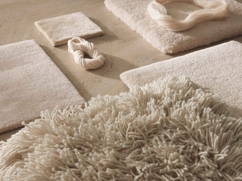 Materialkollage Teppichfasern